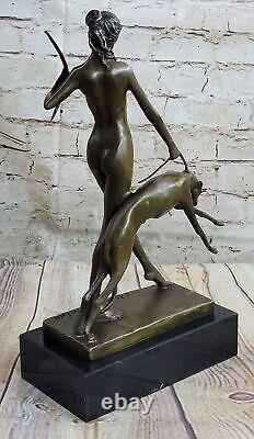 Statue Sculpture Diana Huntress Art Deco Style New Nude Bronze 'Lost' Wax