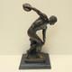 Statue Sculpture Discobolus Nude Style Art Deco Style Art Nouveau Solid Bronze Sig
