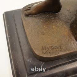 Statue Sculpture Discobolus Nude Style Art Deco Style Art Nouveau Solid Bronze Sig