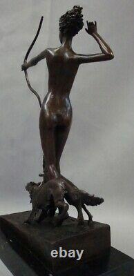 Statue Sculpture Dog Diane Chasseress Artemis Nue Style Art Deco Style Art No