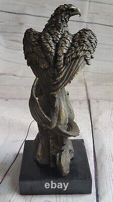 Statue Sculpture Eagle Bird Faune Art Deco Style Art New Style Bronze