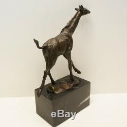 Statue Sculpture Giraffe Animal Style Art Deco Art Nouveau Bronze Massive