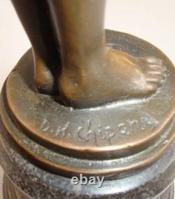 Statue Sculpture Girl Innocence Art Deco Art Nouveau Style Massive Bronze