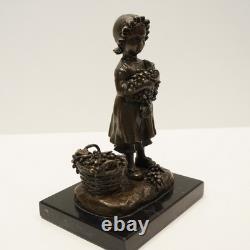 Statue Sculpture Grape Wine Girl Harvest Art Deco Style Art Nouveau