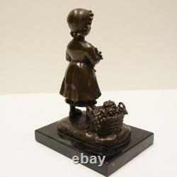 Statue Sculpture Grape Wine Girl Harvest Art Deco Style Art Nouveau