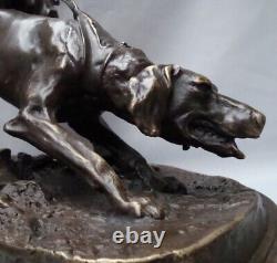 Statue Sculpture Hunting Dog Animalier Valet Art Deco Style Art Nouveau B