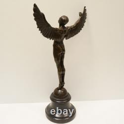 Statue Sculpture Icarus Naked Angel Art Deco Style Art Nouveau Solid Bronze Yes