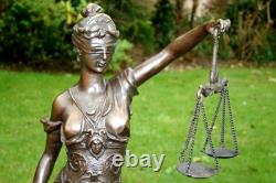 Statue Sculpture Justice Themis Art Deco Art Nouveau Style Bronze Massif