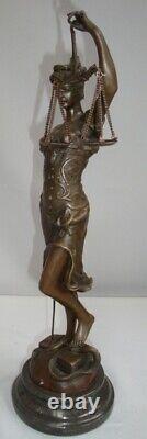 Statue Sculpture Justice Themis Art Deco Art Nouveau Style Massive Bronze