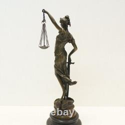 Statue Sculpture Justice Themis Art Deco Style Art Nouveau Bronze Massi