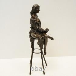 Statue Sculpture Lady Sexy Style Art Deco Style Art Nouveau Solid Bronze