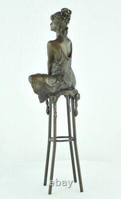 Statue Sculpture Lady Sexy Style Art Deco Style Art Nouveau Solid Bronze