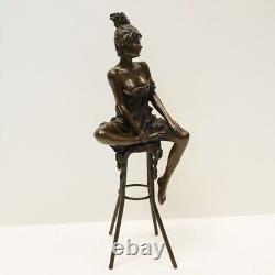 Statue Sculpture Lady Sexy Style Art Deco Style Solid Bronze Art Nouveau