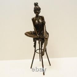 Statue Sculpture Lady Sexy Style Art Deco Style Solid Bronze Art Nouveau