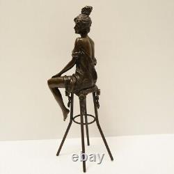 Statue Sculpture Lady Sexy Style Art Deco Style Solid Bronze Art Nouveau