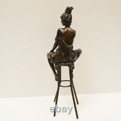 Statue Sculpture Lady Sexy Style Art Deco Style Solid Bronze Art Nouveau