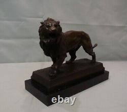 Statue Sculpture Lion Animalier Style Art Deco Style Art Nouveau Solid Bronze