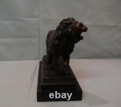 Statue Sculpture Lion Animalier Style Art Deco Style Art Nouveau Solid Bronze