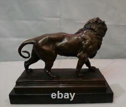 Statue Sculpture Lion Animalier Style Art Deco Style Art Nouveau Solid Bronze