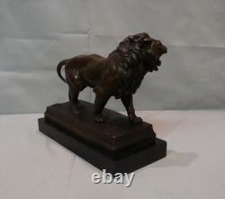 Statue Sculpture Lion in Animalier Style, Art Deco Style, Art Nouveau, Solid Bronze S