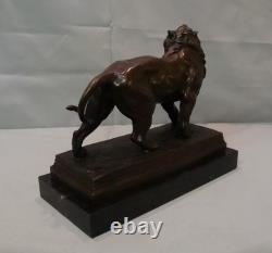 Statue Sculpture Lion in Animalier Style, Art Deco Style, Art Nouveau, Solid Bronze S