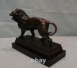 Statue Sculpture Lion in Animalier Style, Art Deco Style, Art Nouveau, Solid Bronze S