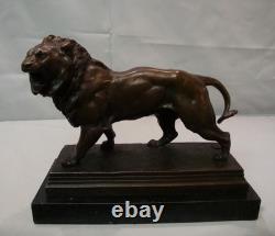 Statue Sculpture Lion in Animalier Style, Art Deco Style, Art Nouveau, Solid Bronze S