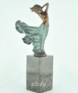 Statue Sculpture Nude Dancer Sexy Art Deco Art Nouveau Style Bronze Massive