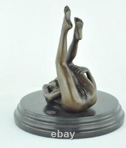 Statue Sculpture Nude Dancer Sexy Pin-up Style Art Deco Style Art Nouveau Bronz