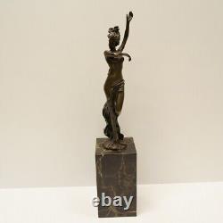 Statue Sculpture Nude Dancer Sexy Pin-up Style Art Deco Style Art Nouveau Bronze