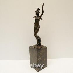 Statue Sculpture Nude Dancer Sexy Pin-up Style Art Deco Style Art Nouveau Bronze