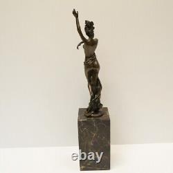 Statue Sculpture Nude Dancer Sexy Pin-up Style Art Deco Style Art Nouveau Bronze