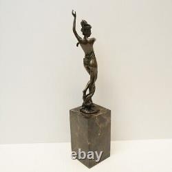 Statue Sculpture Nude Dancer Sexy Pin-up Style Art Deco Style Art Nouveau Bronze