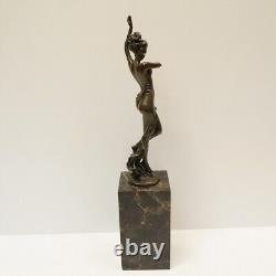 Statue Sculpture Nude Dancer Sexy Pin-up Style Art Deco Style Art Nouveau Bronze