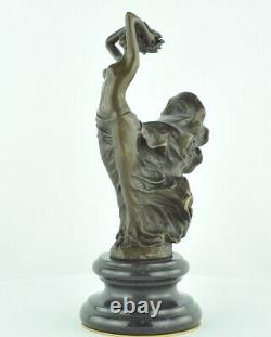 Statue Sculpture Nude Dancer Sexy Style Art Deco Art Nouveau Bronze Massif