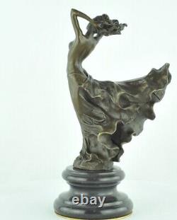 Statue Sculpture Nude Dancer Sexy Style Art Deco Art Nouveau Bronze Massif