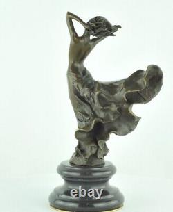 Statue Sculpture Nude Dancer Sexy Style Art Deco Art Nouveau Bronze Massif