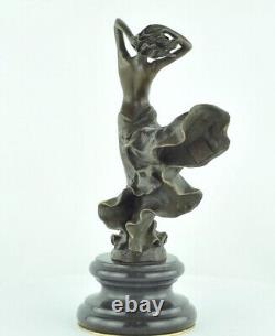 Statue Sculpture Nude Dancer Sexy Style Art Deco Art Nouveau Bronze Massif