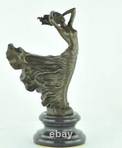 Statue Sculpture Nude Dancer Sexy Style Art Deco Art Nouveau Bronze Massif