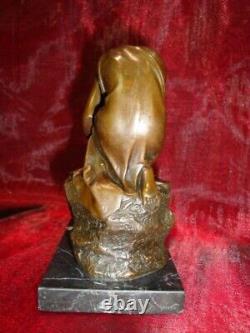 Statue Sculpture Nude Girl Style Art Deco Style Art Nouveau Massif Bronze