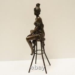 Statue Sculpture Nude Lady Sexy Style Art Deco Style Art Nouveau Bronze Mas