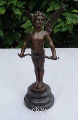 Statue Sculpture Nude VICI Cupid Style Art Deco Style Art New Solid Bronze