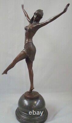 Statue Sculpture Palmyre Sexy Style Art Deco Style Art Nouveau Solid Bronze Sig