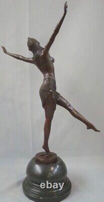 Statue Sculpture Palmyre Sexy Style Art Deco Style Art Nouveau Solid Bronze Sig