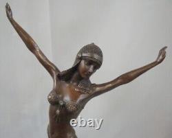 Statue Sculpture Palmyre Sexy Style Art Deco Style Art Nouveau Solid Bronze Sig