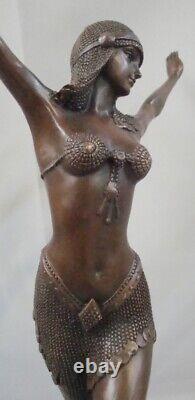 Statue Sculpture Palmyre Sexy Style Art Deco Style Art Nouveau Solid Bronze Sig