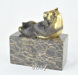 Statue Sculpture Panda Animal Style Art Deco Art Nouveau Solid Bronze