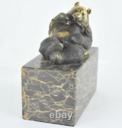 Statue Sculpture Panda Animal Style Art Deco Art Nouveau Solid Bronze