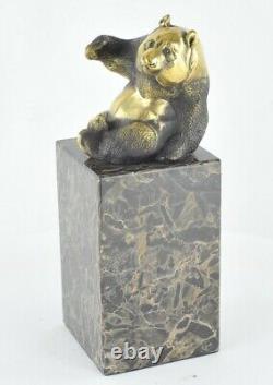 Statue Sculpture Panda Animalier Style Art Deco Style Art New Solid Bronze