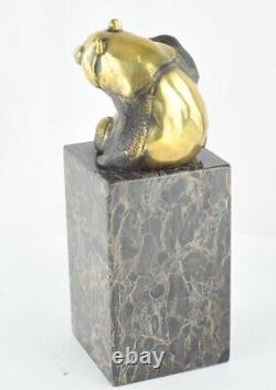 Statue Sculpture Panda in Animalier Style Art Deco Style Art Nouveau Solid Bronze